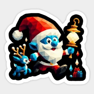 Christmas Santa with Lamp - i Sticker